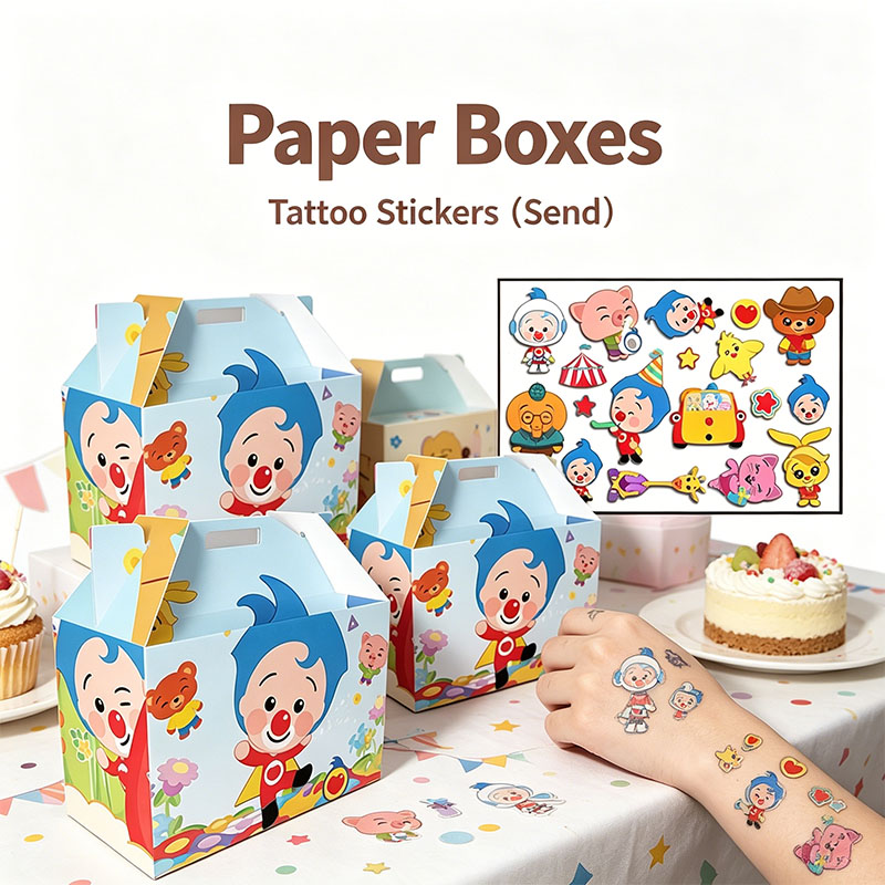 Plyo Box Set - Colorful Plim Clown Characters Paper Boxes