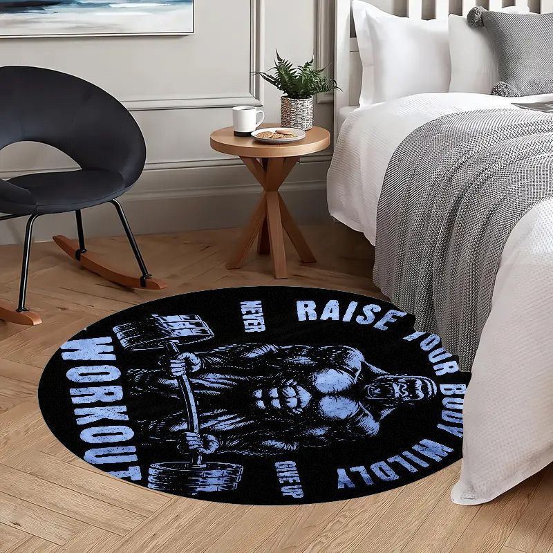 Muscle Man Workout Quote Round - Home Zone Gym recension och pris