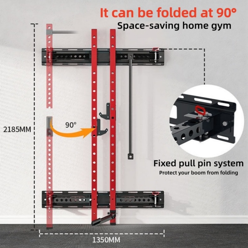 English：Adjustable Power Cage  - Home Gym Folding Rack recension och pris