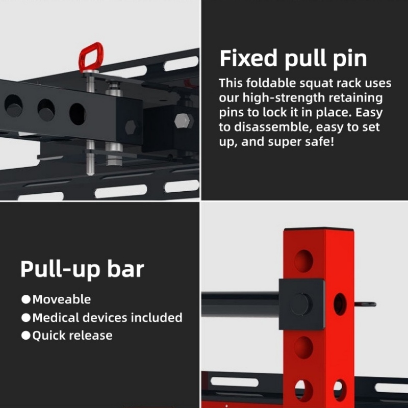 English：Adjustable Power Cage  - Home Gym Folding Rack recension och pris