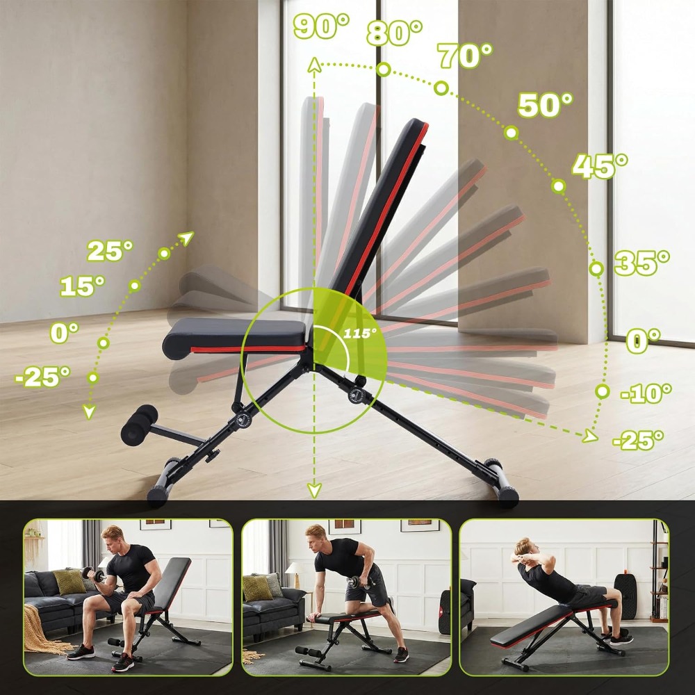 Adjustable Weight Bench for Fu - Home Gym Full Body recension och pris