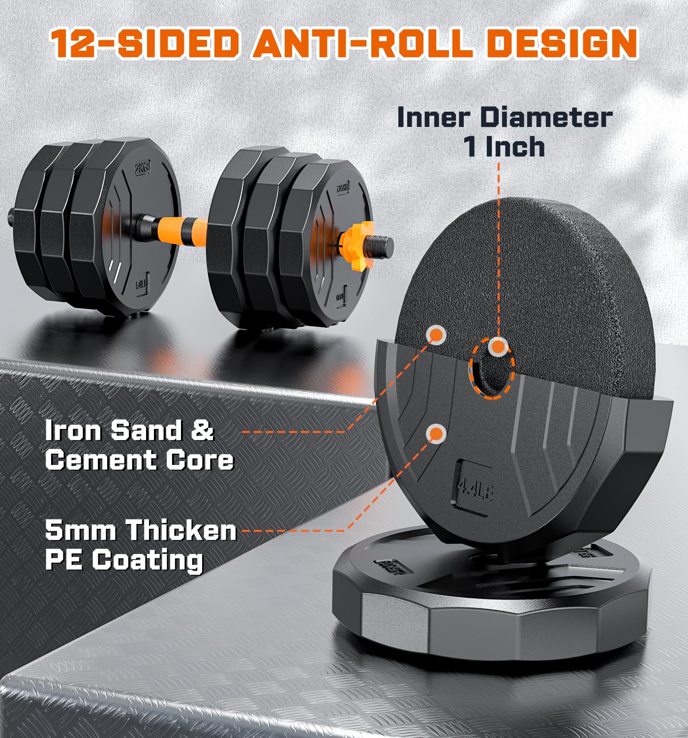 5-in-1 Adjustable Dumbbell 33- - Home Gym Used recension och pris