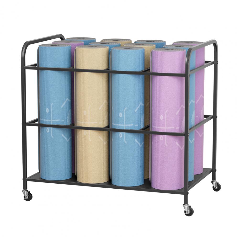 Yoga Mat Storage Rack with Whe - Home Gym Folding Rack recension och pris