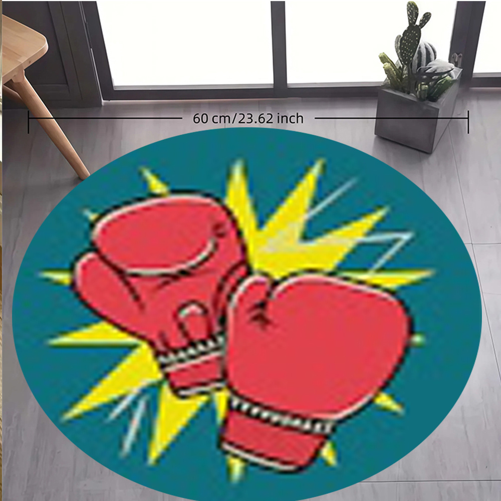 Comic Boxing Gloves Round Rug  - Home Zone Gym recension och pris
