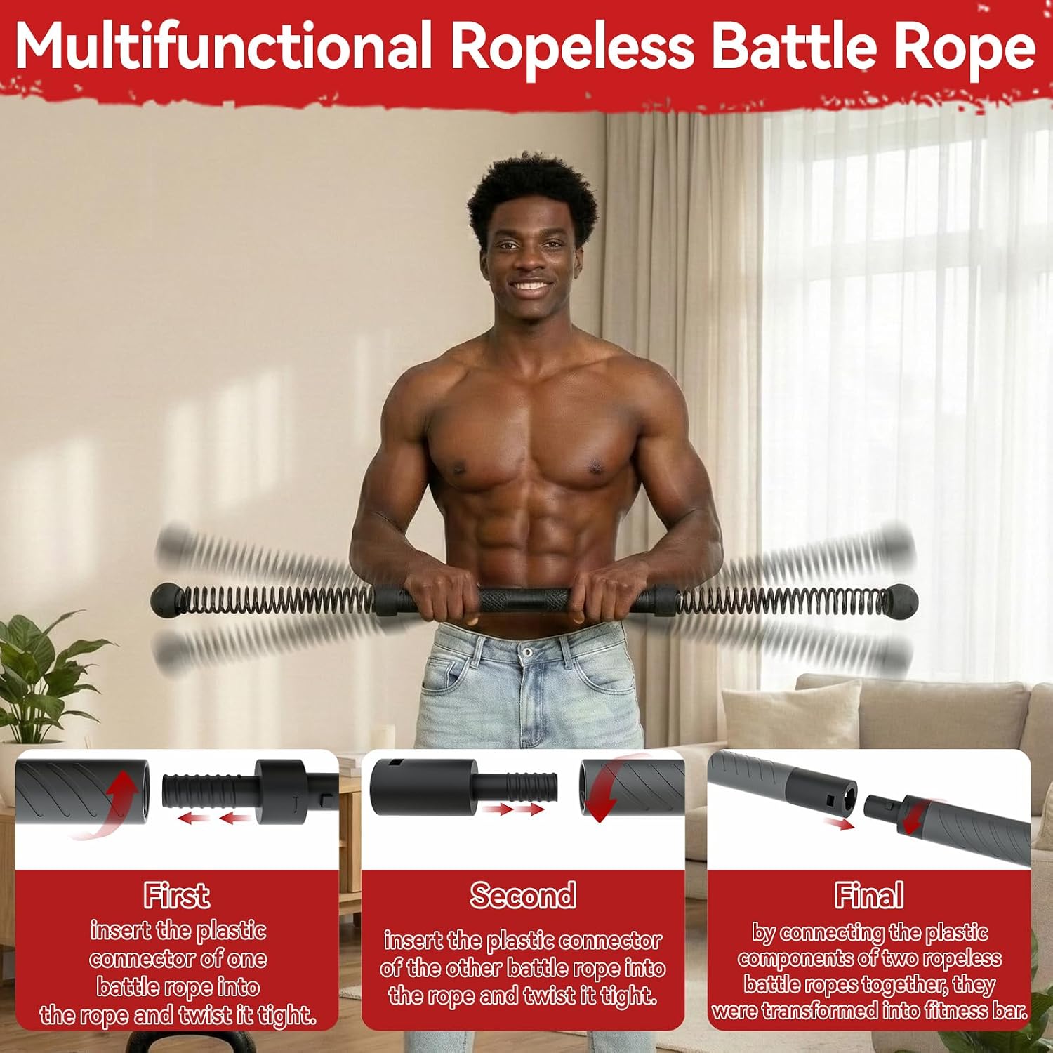 2-in-1 Upgraded Cordless Battl - Home Gym Full Body recension och pris