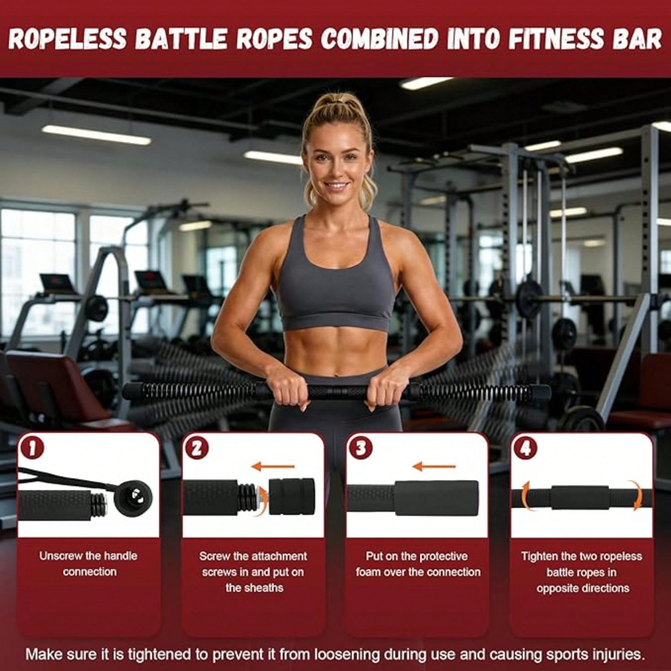 2-in-1 Upgraded Cordless Battl - Home Gym Full Body recension och pris